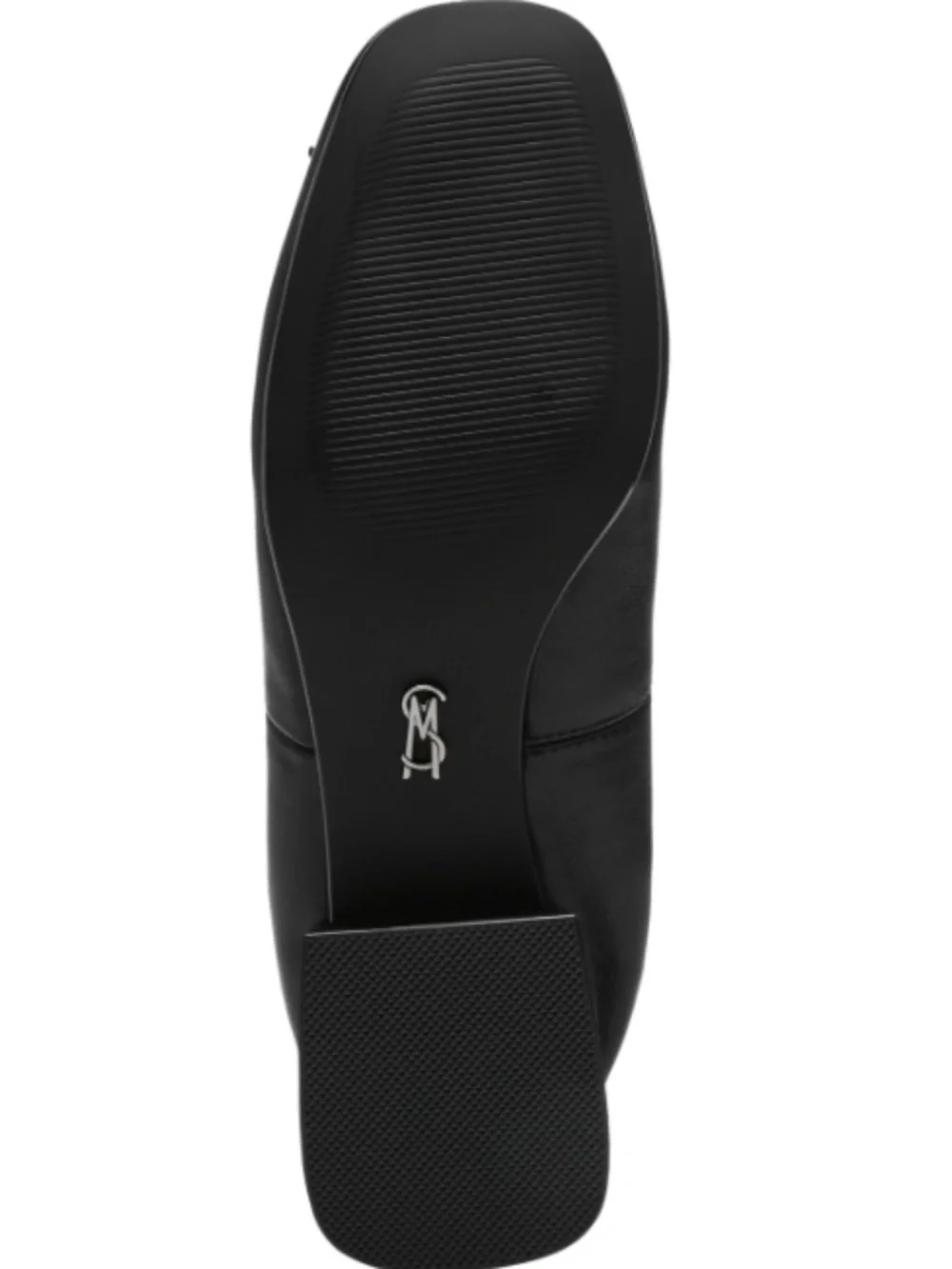 Steve Madden Women's Priscilla Block-Heel Bow Flats - Black Leather - Picture 4 of 5